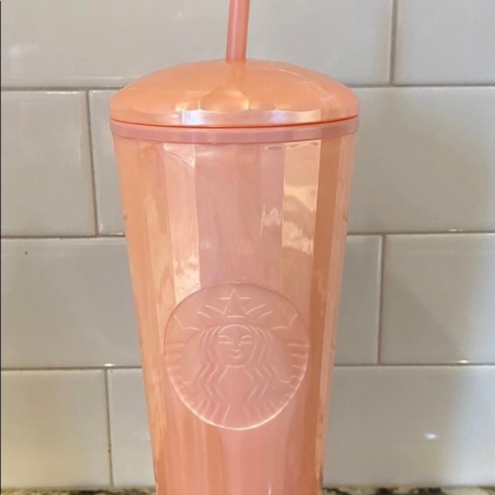 Starbucks NWT~  24 oz Pink Marbled Tumbler